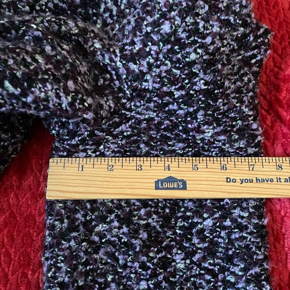 KATHIE LEE COLLECTION Purple Fuzzy Knit Jacket Soft Tweed Womens, Large - Picture 9 of 12